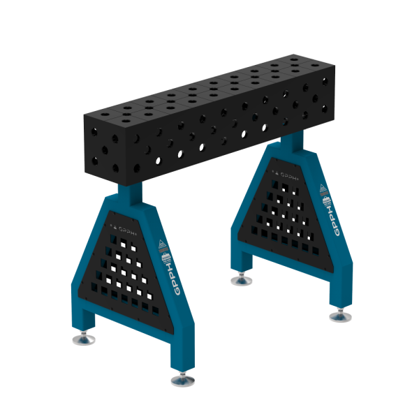 Podpora spawalnicza TRESTLE PLUS 1000x200x200 mm - system fi 28 - Siatka DIAGONALNA - Na stopach