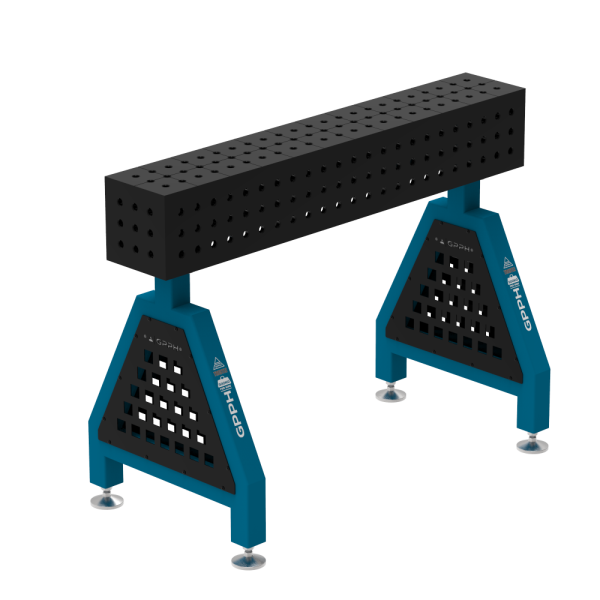 Podpora spawalnicza TRESTLE PLUS 1200x200x200 mm - system fi 16 - Siatka 50x50 mm - Na stopach