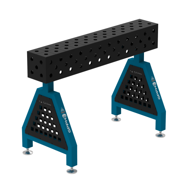 Podpora spawalnicza TRESTLE PLUS 1200x200x200 mm - system fi 28 - Siatka DIAGONALNA - Na stopach