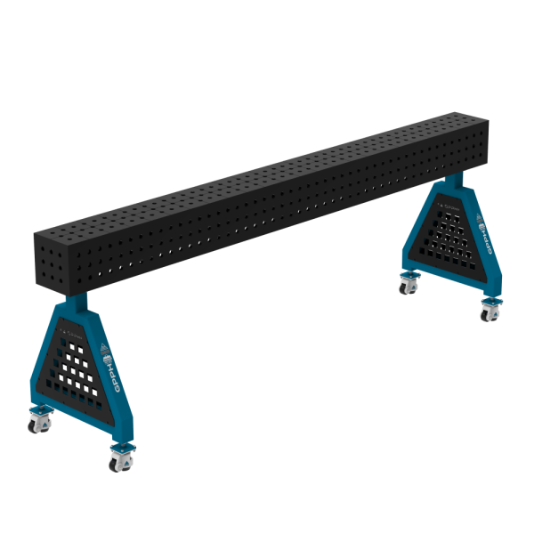Podpora spawalnicza TRESTLE PLUS 2400x200x200 mm - system fi 16 - Siatka 50x50 mm - Na kołach