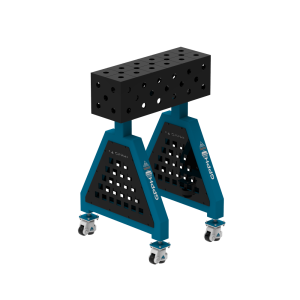 Podpora spawalnicza TRESTLE ECO 600x200x200 mm - system fi 28 - Siatka DIAGONALNA - Na kołach