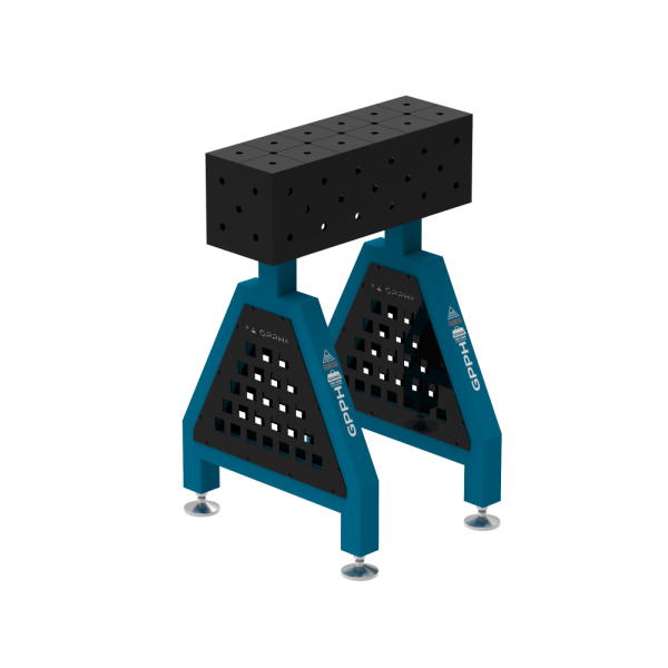 Podpora spawalnicza TRESTLE ECO 600x200x200 mm - system fi 16 - Siatka DIAGONALNA - Na stopach