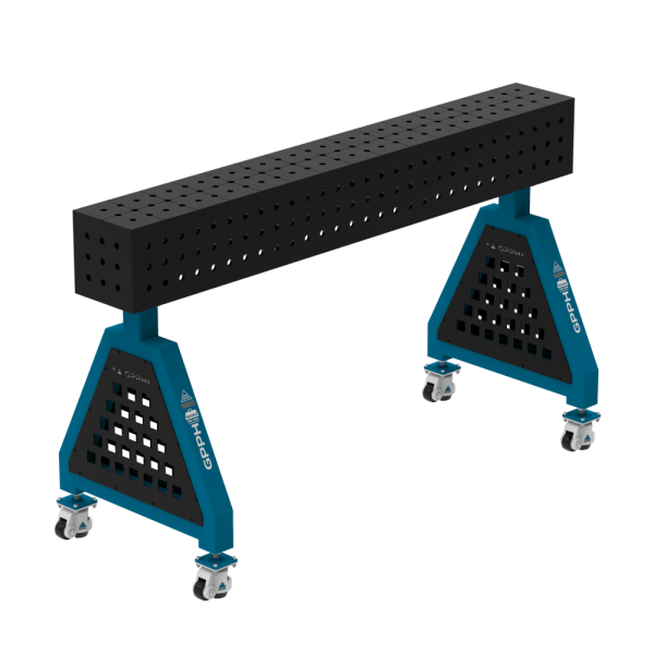 Podpora spawalnicza TRESTLE ECO 1500x200x200 mm - system fi 16 - Siatka 50x50 mm - Na kołach