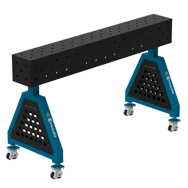 Podpora spawalnicza TRESTLE ECO 1500x200x200 mm - system fi 16 - Siatka DIAGONALNA - Na kołach