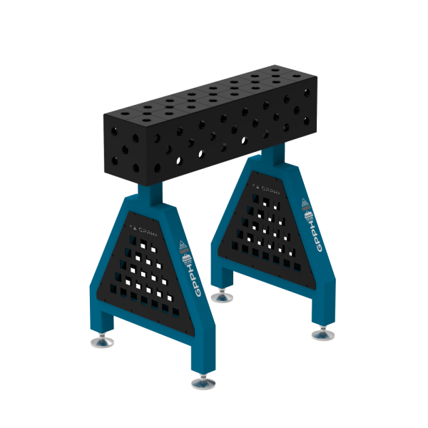 Podpora spawalnicza TRESTLE PRO 800x200x200 mm - system fi 28 - Siatka DIAGONALNA - Na stopach