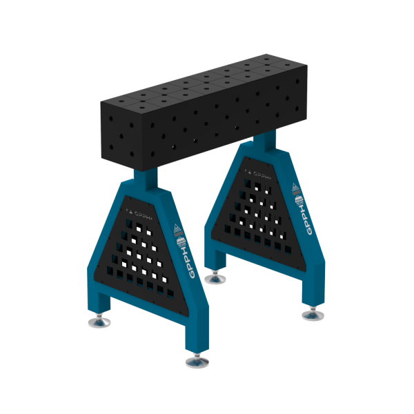 Podpora spawalnicza TRESTLE PRO 800x200x200 mm - system fi 16 - Siatka DIAGONALNA - Na stopach