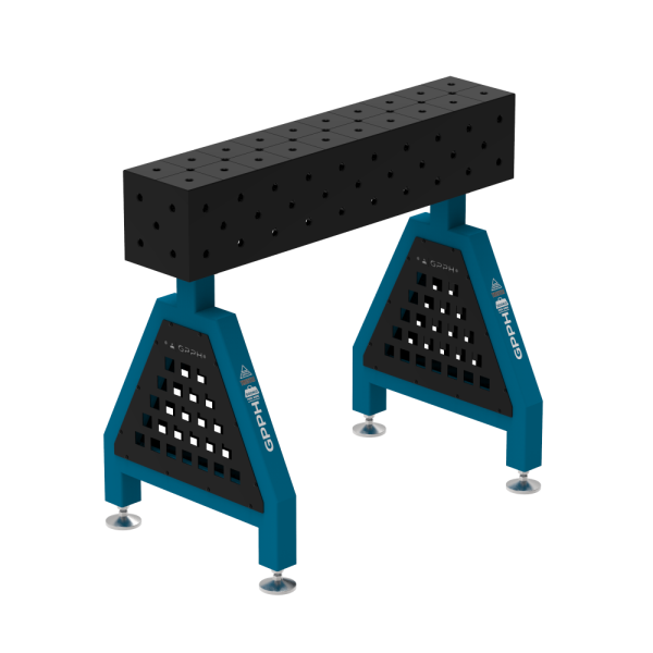 Podpora spawalnicza TRESTLE PRO 1000x200x200 mm - system fi 16 - Siatka DIAGONALNA - Na stopach