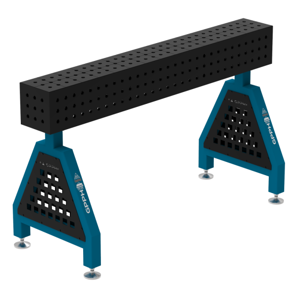 Podpora spawalnicza TRESTLE PRO 1500x200x200 mm - system fi 16 - Siatka 50x50 mm - Na stopach