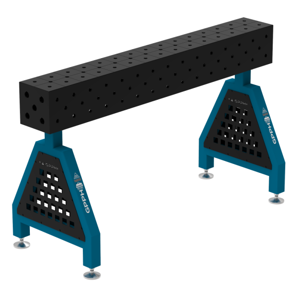 Podpora spawalnicza TRESTLE PRO 1500x200x200 mm - system fi 16 - Siatka DIAGONALNA - Na stopach