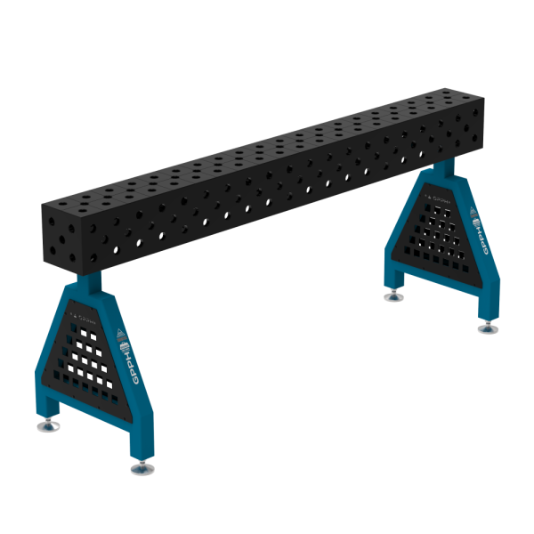 Podpora spawalnicza TRESTLE PRO 2000x200x200 mm - system fi 28 - Siatka DIAGONALNA - Na stopach