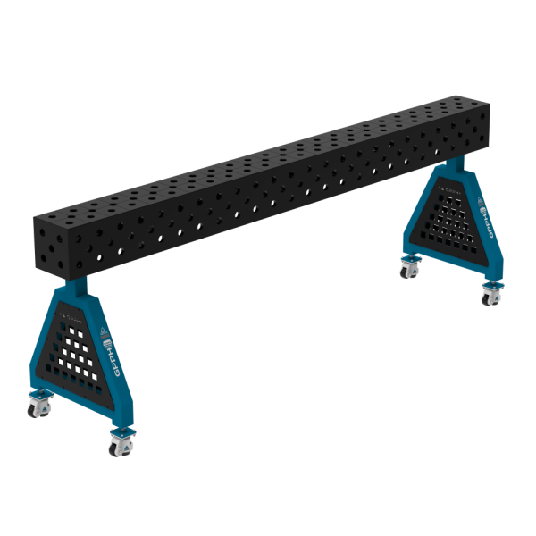 Podpora spawalnicza TRESTLE PRO 2400x200x200 mm - system fi 28 - Siatka DIAGONALNA - Na kołach