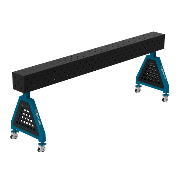 Podpora spawalnicza TRESTLE PRO 2400x200x200 mm - system fi 16 - Siatka DIAGONALNA - Na kołach