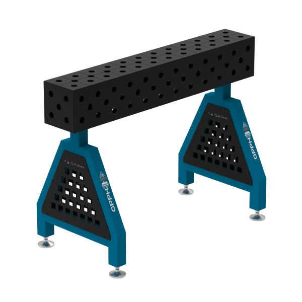 Podpora spawalnicza TRESTLE EXPERT 1200x200x200 mm - system fi 28 - Siatka DIAGONALNA - Na stopach
