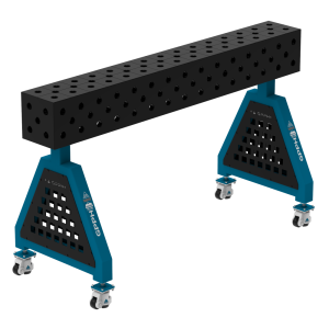 Podpora spawalnicza TRESTLE EXPERT 1500x200x200 mm - system fi 28 - Siatka DIAGONALNA - Na kołach