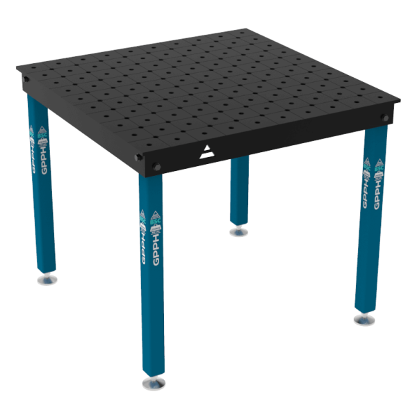 Stół Spawalniczy BASIC Rozmiar - 1000x1000mm, System - Φ16, Nogi - Na stopach, Siatka - DIAGONALNA