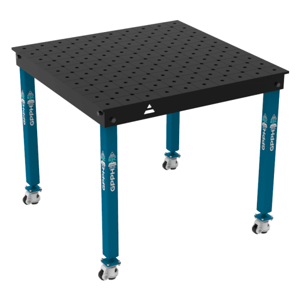 Stół Spawalniczy BASIC Rozmiar - 1000x1000mm, System - Φ16, Nogi - Na kołach, Siatka - DIAGONALNA