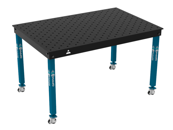 Stół Spawalniczy BASIC Rozmiar - 1500x1000mm, System - Φ16, Nogi - Na kołach, Siatka - DIAGONALNA