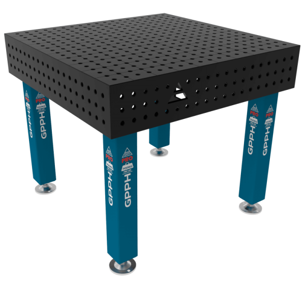 Stół Spawalniczy PRO Rozmiar - 1000x1000mm, Siatka - 50x50mm, System - Φ16, Nogi - Na stopach