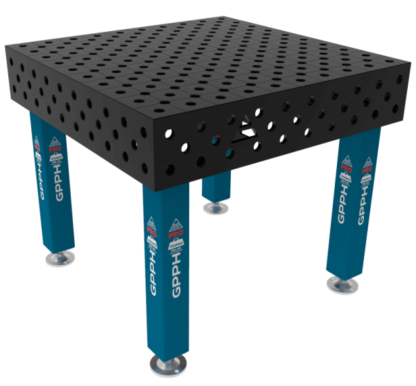 Stół Spawalniczy PRO Rozmiar - 1000x1000mm, System - Φ28, Nogi - Na stopach, Siatka - DIAGONALNA