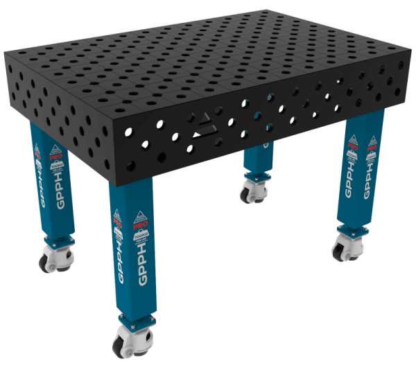 Stół Spawalniczy PRO Rozmiar - 1200x800mm, System - Φ28, Nogi - Na kołach, Siatka - DIAGONALNA