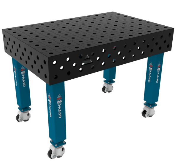 Stół Spawalniczy PRO Rozmiar - 1200x1000mm, Siatka - 100x100mm, System - Φ28, Nogi - Na kołach