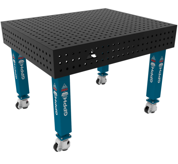 Stół Spawalniczy PRO Siatka - 50x50mm, System - Φ16, Rozmiar - 1200x1200mm, Nogi - Na kołach