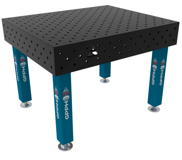 Stół Spawalniczy PRO Siatka - DIAGONALNA, System - Φ16, Rozmiar - 1200x1200mm, Nogi - Na stopach