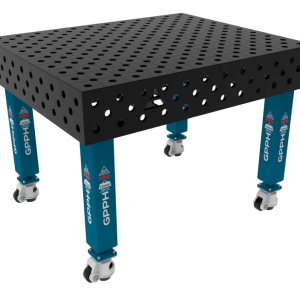 Stół Spawalniczy PRO Siatka - DIAGONALNA, System - Φ28, Rozmiar - 1200x1200mm, Nogi - Na kołach
