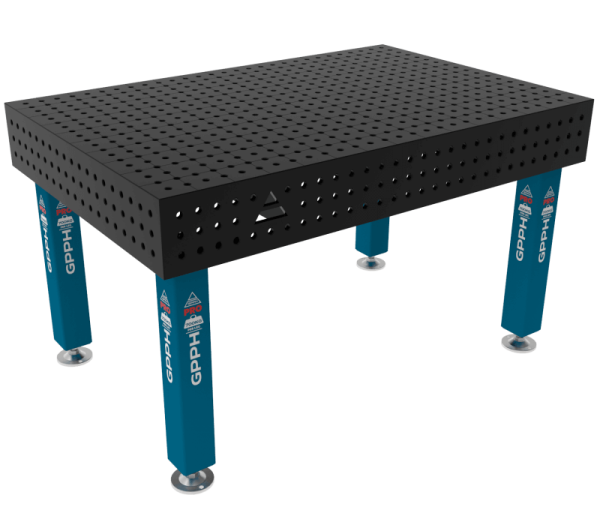 Stół Spawalniczy PRO Siatka - 50x50mm, System - Φ16, Rozmiar - 1500x1000mm, Nogi - Na stopach