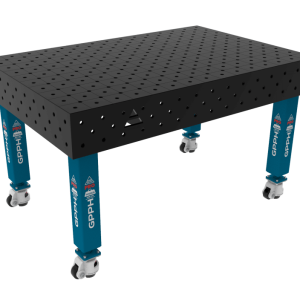 Stół Spawalniczy PRO System - Φ16, Rozmiar - 1500x1000mm, Nogi - Na kołach, Siatka - DIAGONALNA