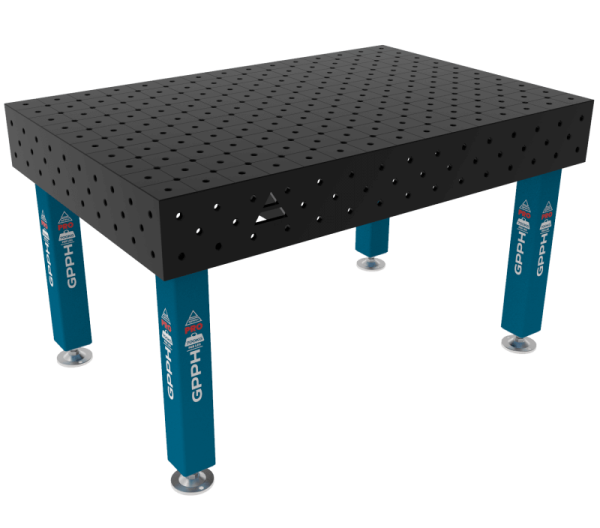 Stół Spawalniczy PRO System - Φ16, Rozmiar - 1500x1000mm, Nogi - Na stopach, Siatka - DIAGONALNA