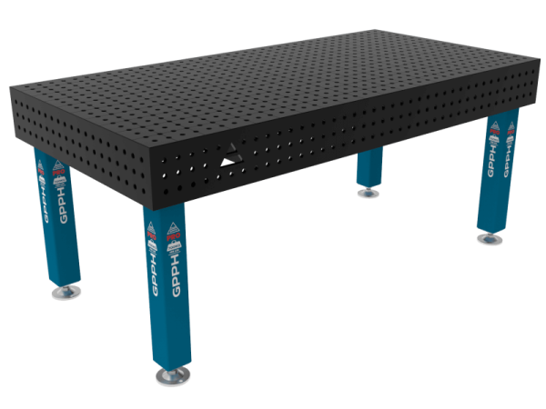 Stół Spawalniczy PRO Siatka - 50x50mm, System - Φ16, Rozmiar - 2000x1000mm, Nogi - Na stopach