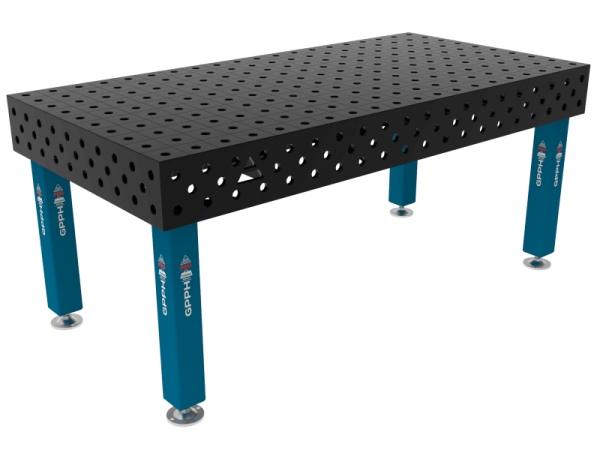 Stół Spawalniczy PRO Siatka - 100x100mm, System - Φ28, Rozmiar - 2000x1000mm, Nogi - Na stopach