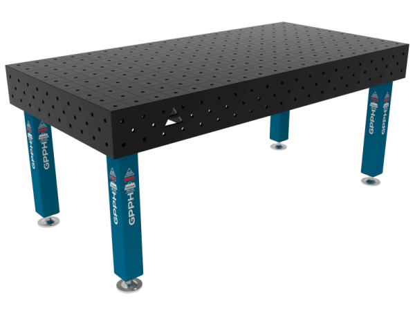 Stół Spawalniczy PRO Siatka - 100x100mm, System - Φ16, Rozmiar - 2000x1000mm, Nogi - Na stopach