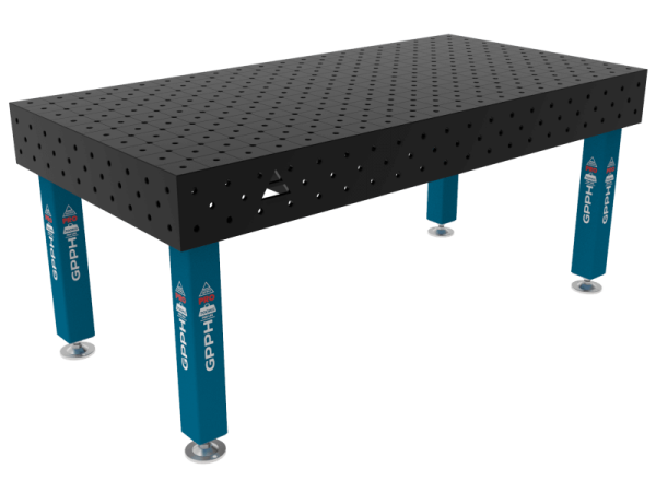 Stół Spawalniczy PRO System - Φ16, Rozmiar - 2000x1000mm, Nogi - Na stopach, Siatka - DIAGONALNA