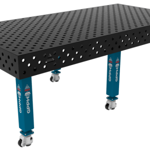 Stół Spawalniczy PRO System - Φ28, Rozmiar - 2400x1200mm, Nogi - Na kołach, Siatka - DIAGONALNA