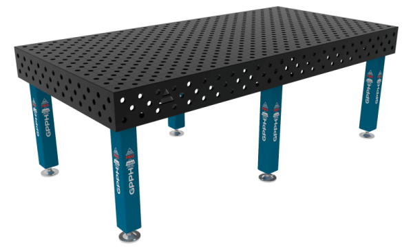 Stół Spawalniczy PRO System - Φ28, Rozmiar - 2400x1200mm, Nogi - Na stopach, Siatka - DIAGONALNA