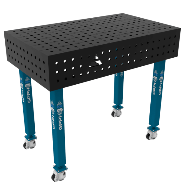 Stół Spawalniczy ECO Rozmiar - 1000x600mm, Siatka - 50x50mm, System - Φ16, Nogi - Na kołach