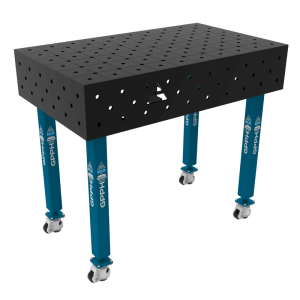 Stół Spawalniczy ECO Rozmiar - 1000x600mm, Siatka - DIAGONALNA, System - Φ16, Nogi - Na kołach