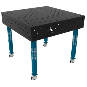 Stół Spawalniczy ECO Rozmiar - 1000x1000mm, Siatka - DIAGONALNA, System - Φ16, Nogi - Na kołach