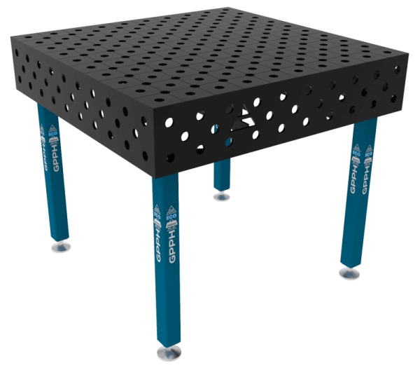 Stół Spawalniczy ECO Rozmiar - 1000x1000mm, Siatka - DIAGONALNA, System - Φ28, Nogi - Na stopach