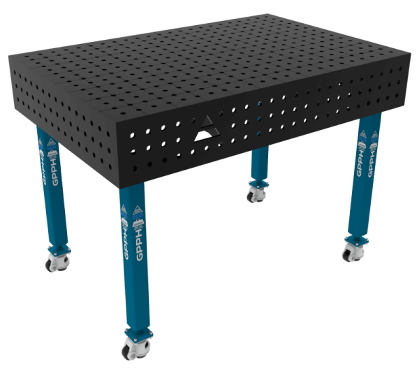 Stół Spawalniczy ECO Rozmiar - 1200x800mm, Siatka - 50x50mm, System - Φ16, Nogi - Na kołach