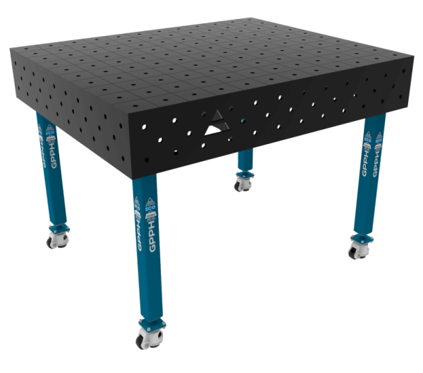 Stół Spawalniczy ECO Rozmiar - 1200x1000mm, Siatka - 100x100mm, System - Φ16, Nogi - Na kołach