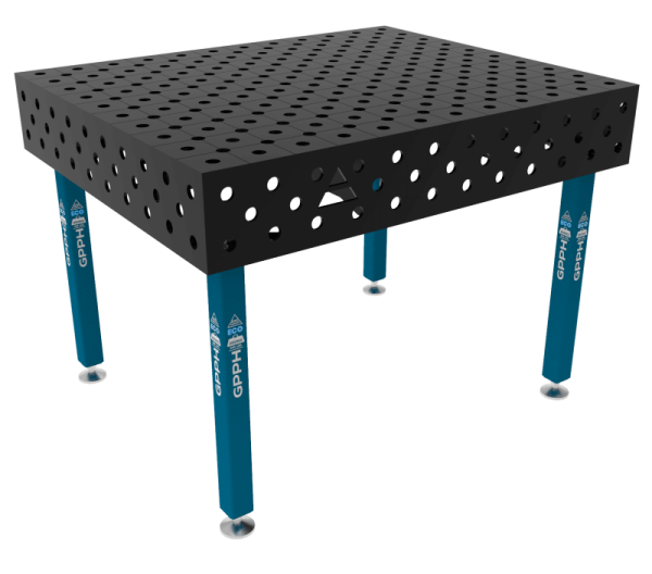Stół Spawalniczy ECO Rozmiar - 1200x1000mm, Siatka - DIAGONALNA, System - Φ28, Nogi - Na stopach