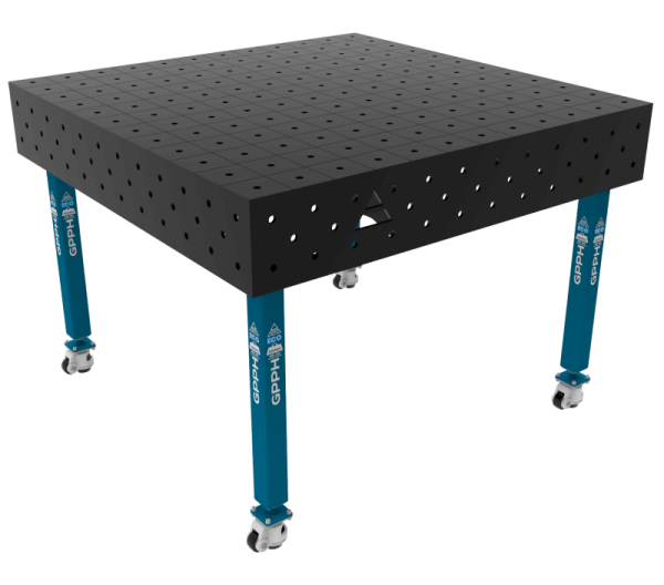 Stół Spawalniczy ECO Rozmiar - 1200x1200mm, Siatka - 100x100mm, System - Φ16, Nogi - Na kołach