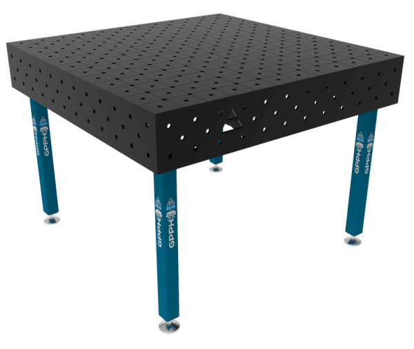 Stół Spawalniczy ECO Rozmiar - 1200x1200mm, Siatka - DIAGONALNA, System - Φ16, Nogi - Na stopach