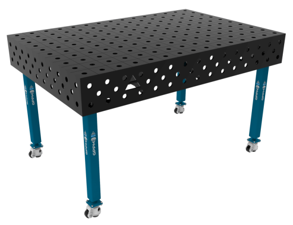ECO Welding Table Size - 1500x1000mm, Grid - 100x100mm, System - Φ28, Legs - On wheels