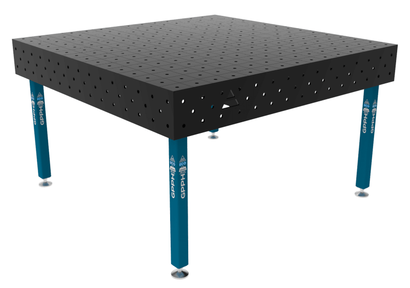 Schweißtisch ECO Größe – 1500x1480 mm, Raster – 100x100 mm, System – Φ16, Beine – Mit Füßen