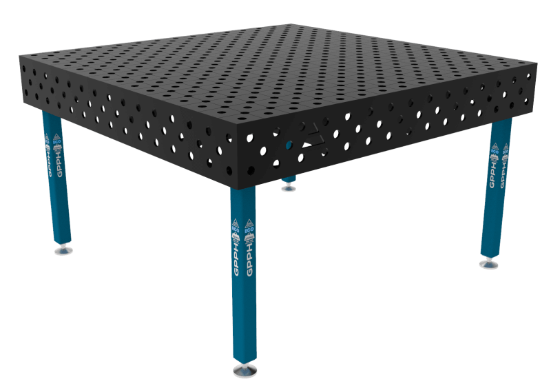 Stół Spawalniczy ECO Rozmiar - 1500x1480mm, Siatka - DIAGONALNA, System - Φ28, Nogi - Na stopach