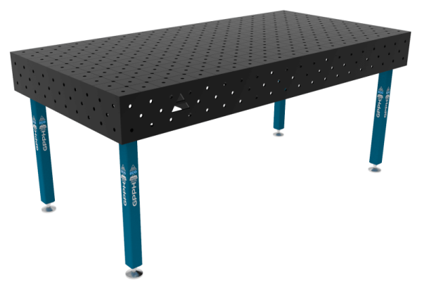 Stół Spawalniczy ECO Rozmiar - 2000x1000mm, Siatka - DIAGONALNA, System - Φ16, Nogi - Na stopach